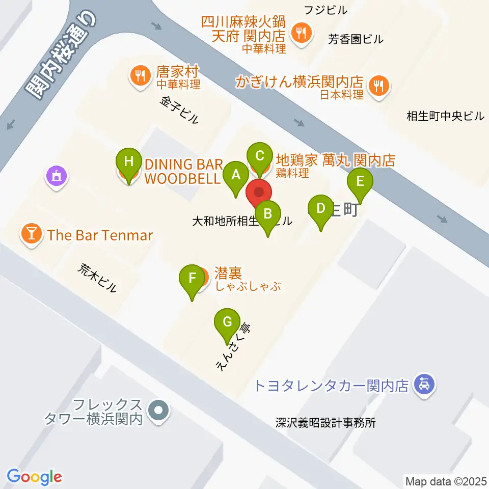 BarBarBar音楽院周辺のファミレス・ファーストフード一覧地図