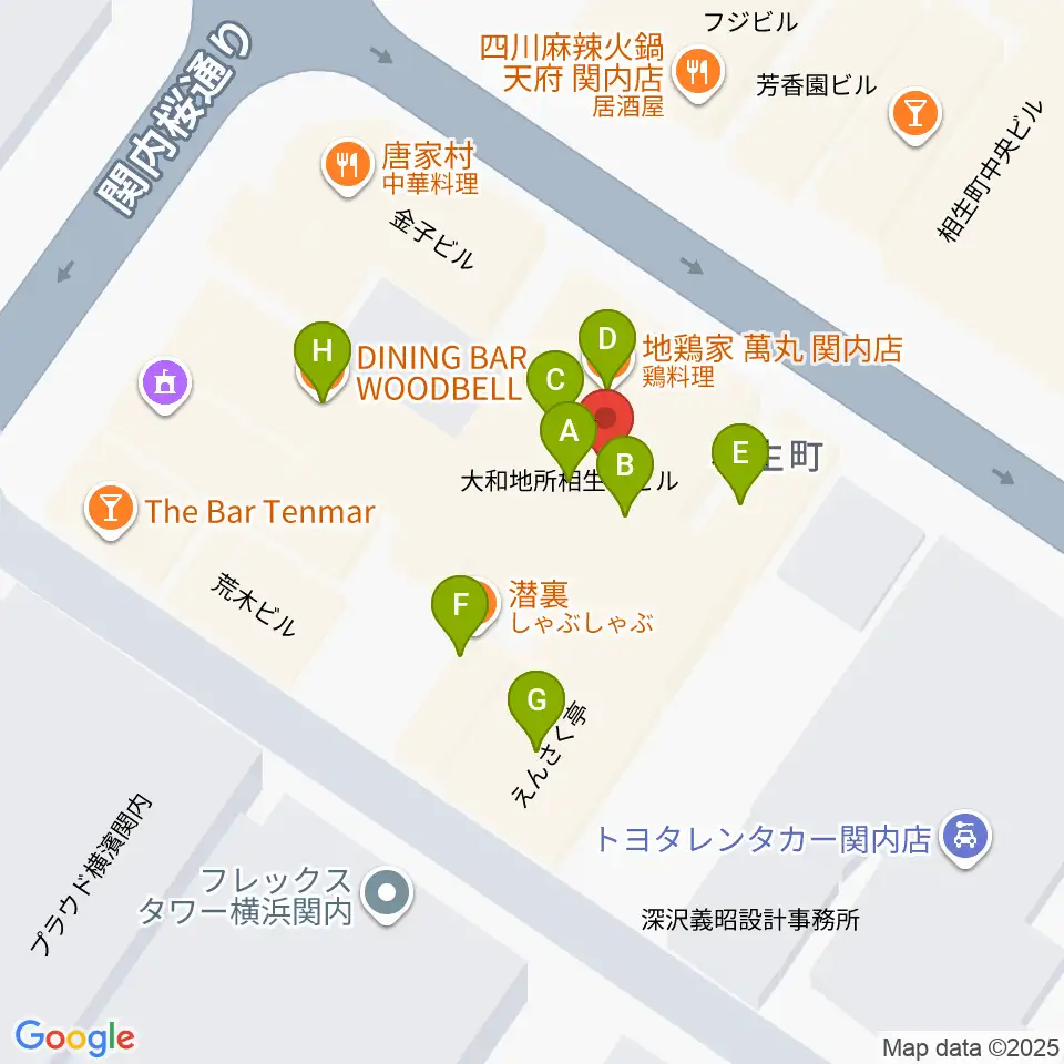 BarBarBar音楽院周辺のファミレス・ファーストフード一覧地図