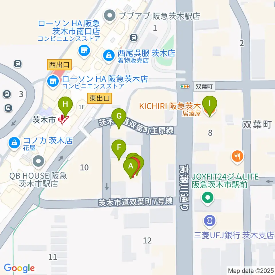 D-studio周辺のファミレス・ファーストフード一覧地図