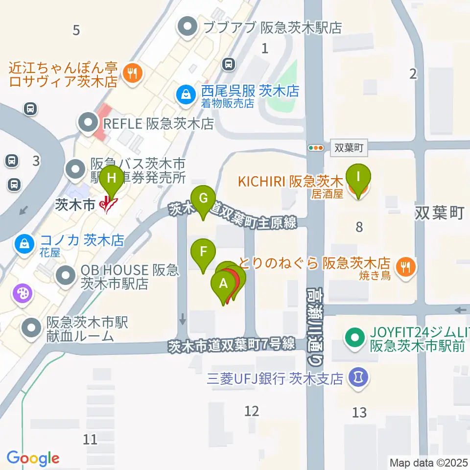 D-studio周辺のファミレス・ファーストフード一覧地図