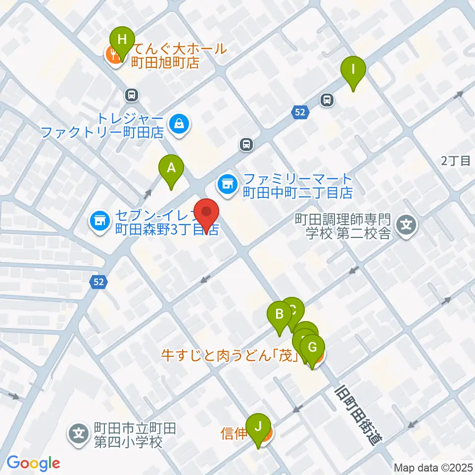 町田SDR周辺のファミレス・ファーストフード一覧地図