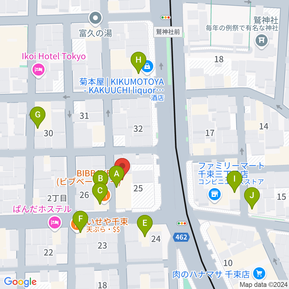 入谷FOUR AND MORE周辺のファミレス・ファーストフード一覧地図