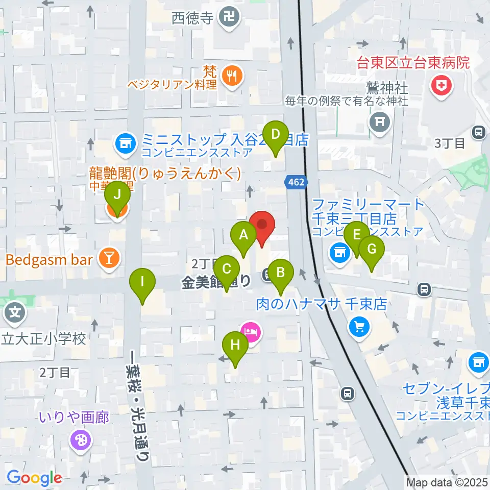 入谷FOUR AND MORE周辺のファミレス・ファーストフード一覧地図