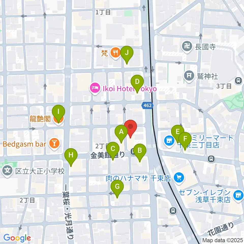 入谷FOUR AND MORE周辺のファミレス・ファーストフード一覧地図