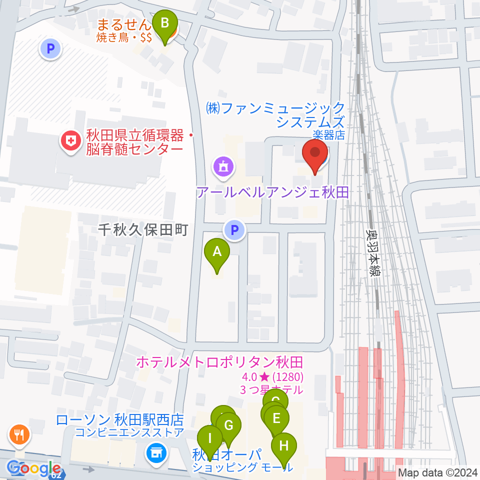 ファンミュージックシステムズ周辺のファミレス・ファーストフード一覧地図