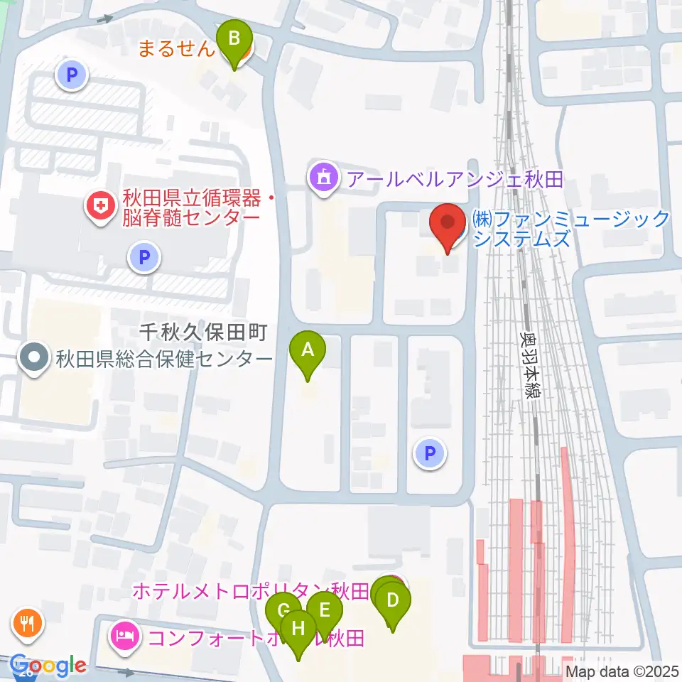 ファンミュージックシステムズ周辺のファミレス・ファーストフード一覧地図
