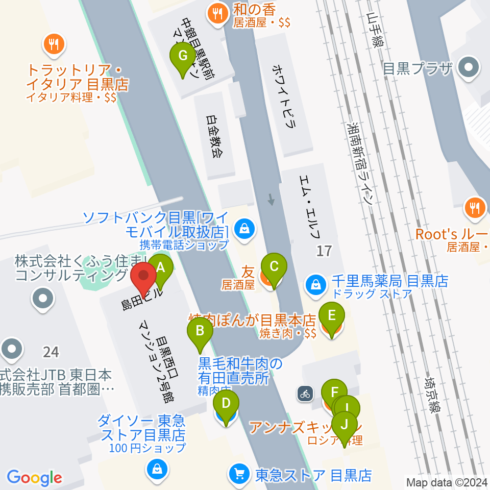 弦楽器専門店シレーナ周辺のファミレス・ファーストフード一覧地図