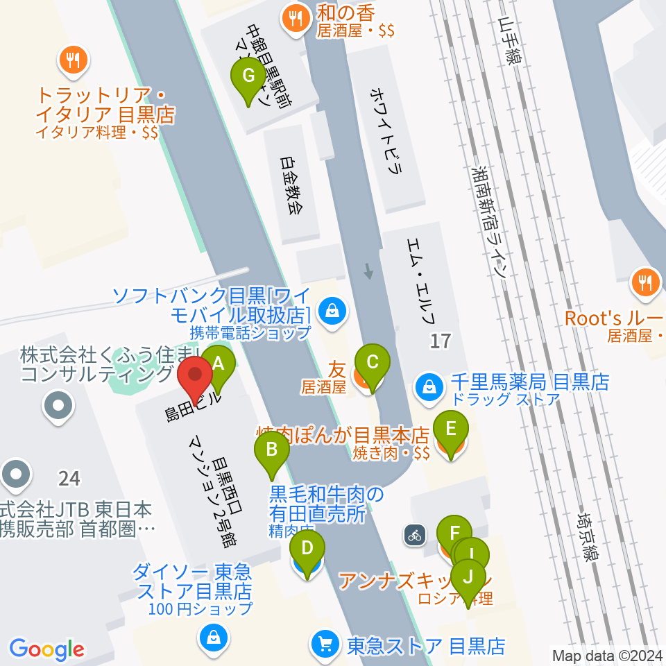 弦楽器専門店シレーナ周辺のファミレス・ファーストフード一覧地図