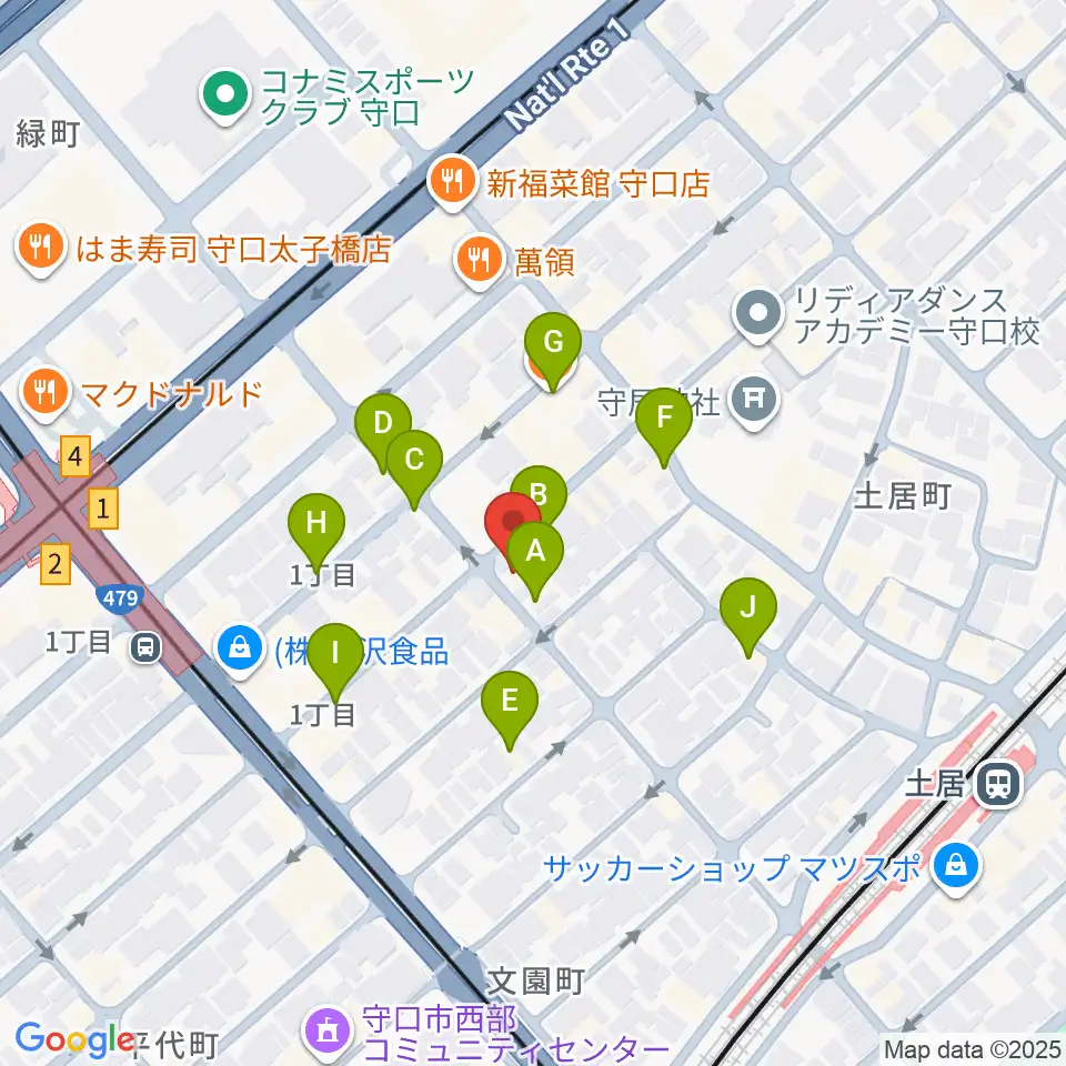 Studio Orque周辺のファミレス・ファーストフード一覧地図
