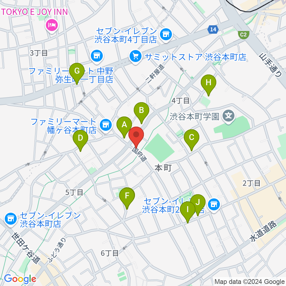 ライズワン周辺のファミレス・ファーストフード一覧地図