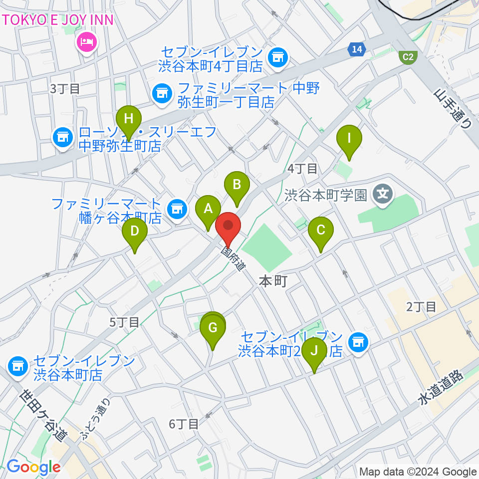 ライズワン周辺のファミレス・ファーストフード一覧地図