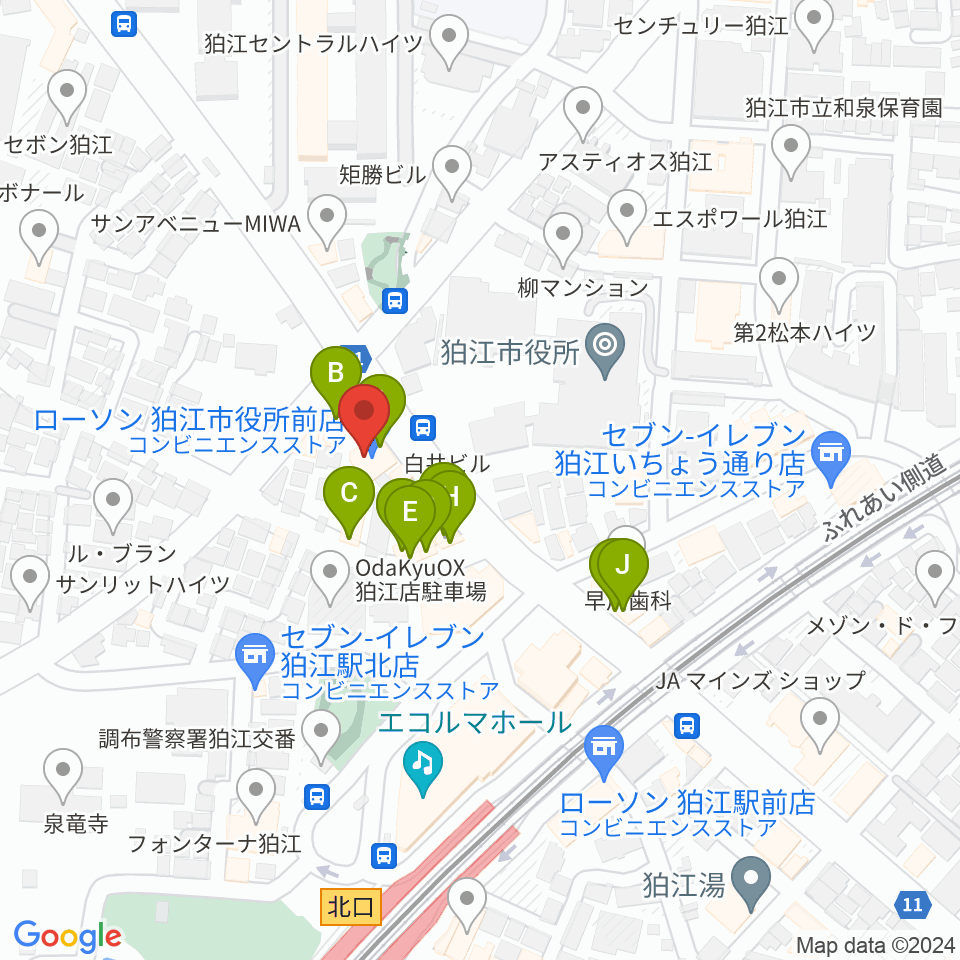 狛江add9th周辺のファミレス・ファーストフード一覧地図