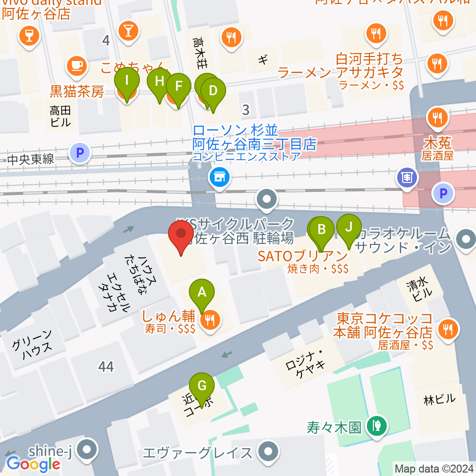 ONE VIBES周辺のファミレス・ファーストフード一覧地図