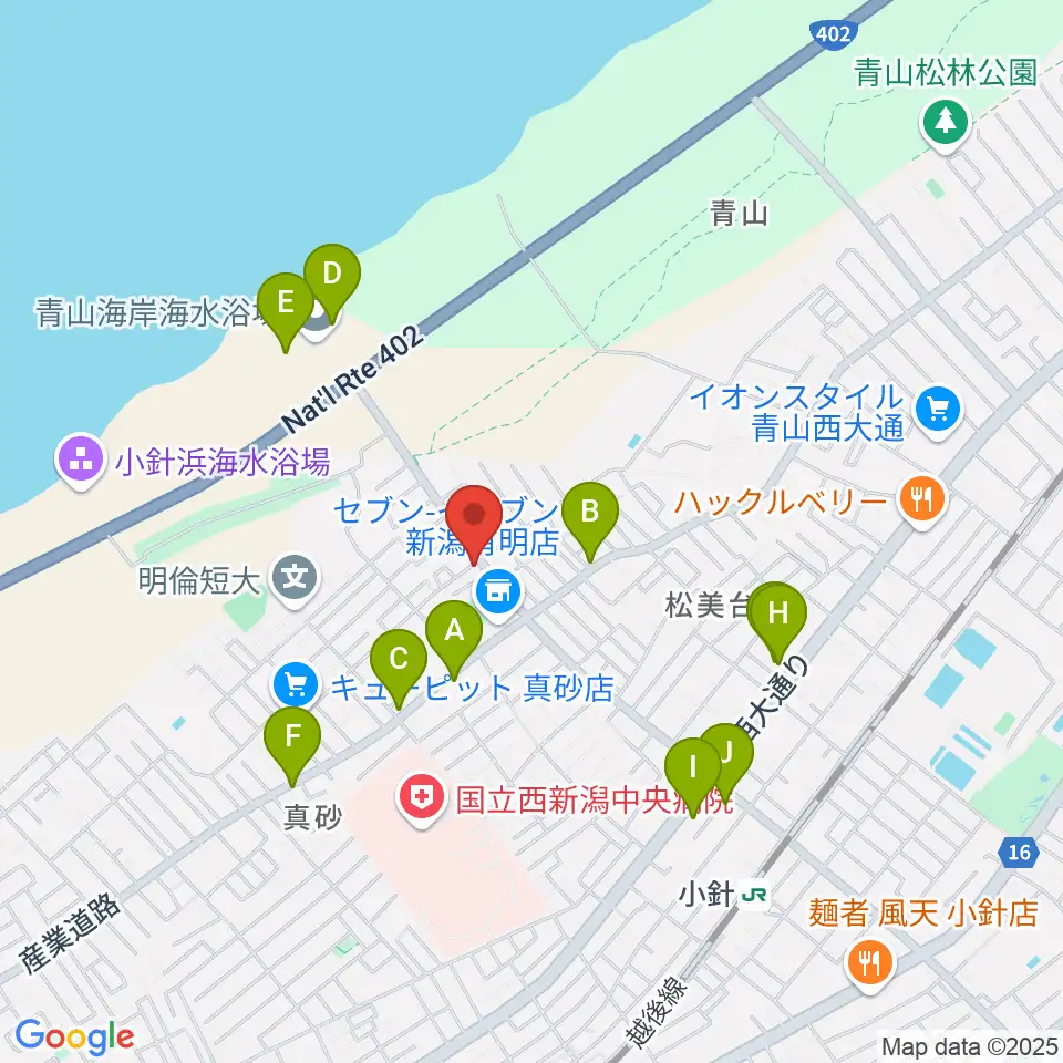 ギターショップイシヤマ周辺のファミレス・ファーストフード一覧地図