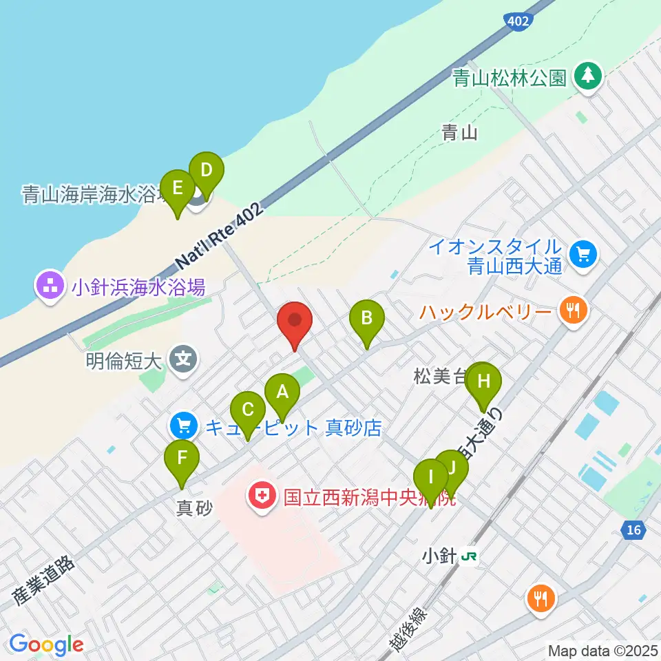 ギターショップイシヤマ周辺のファミレス・ファーストフード一覧地図