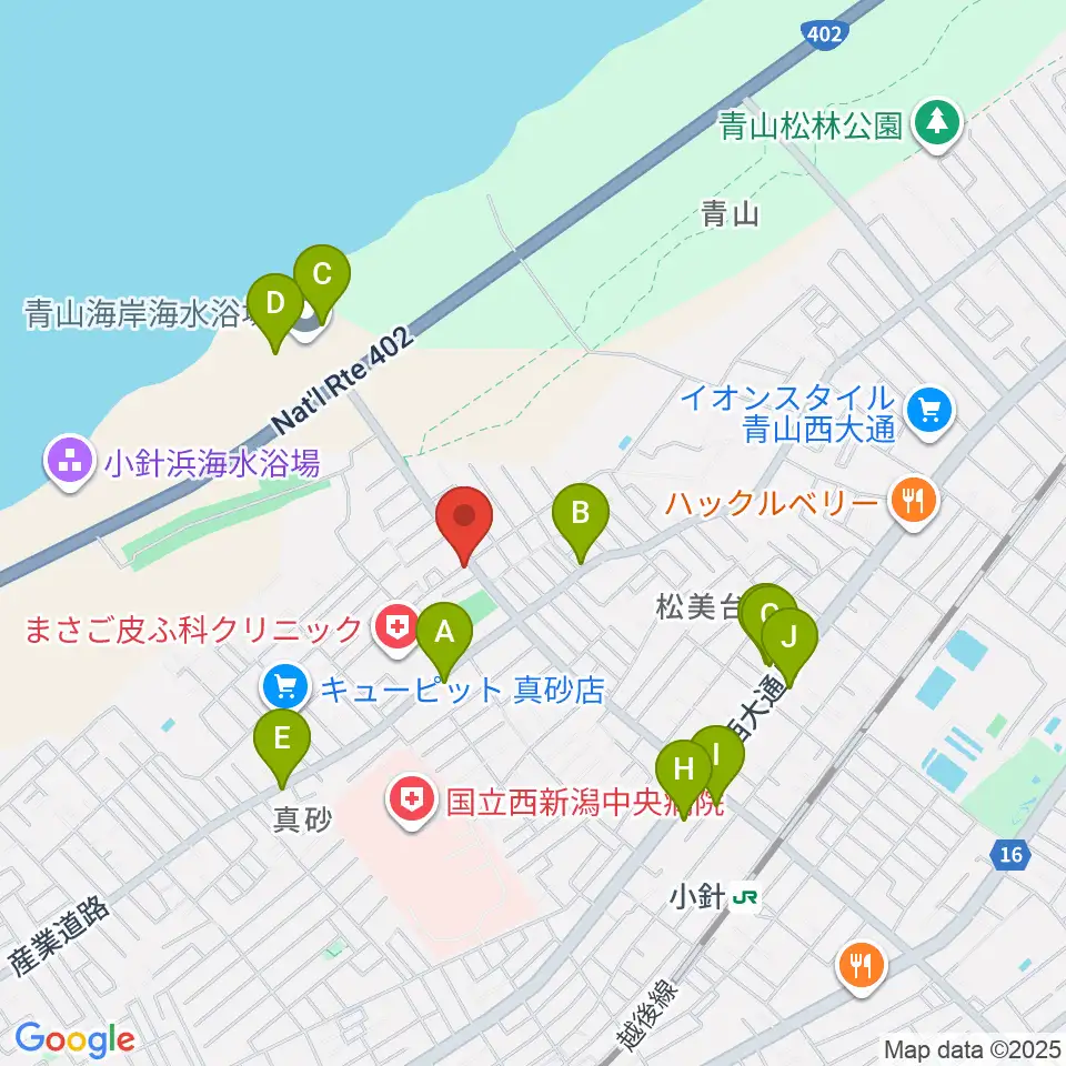 ギターショップイシヤマ周辺のファミレス・ファーストフード一覧地図