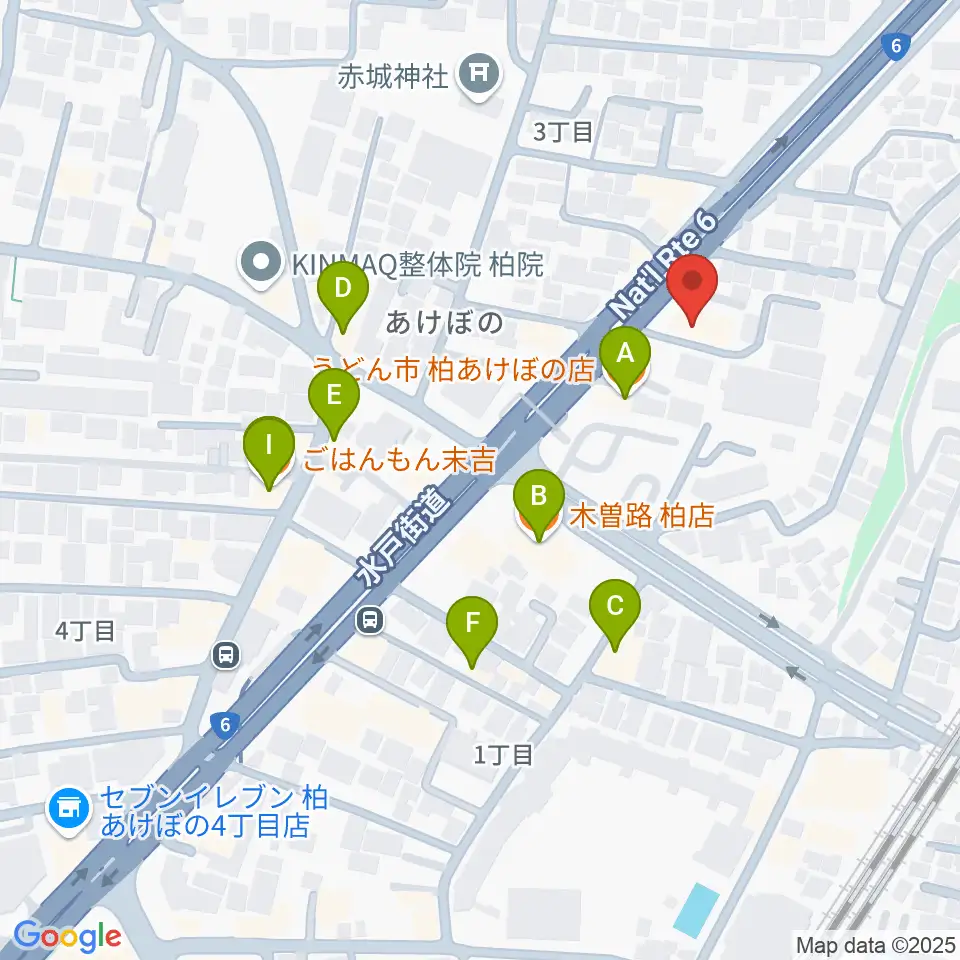 柏アライブ周辺のファミレス・ファーストフード一覧地図