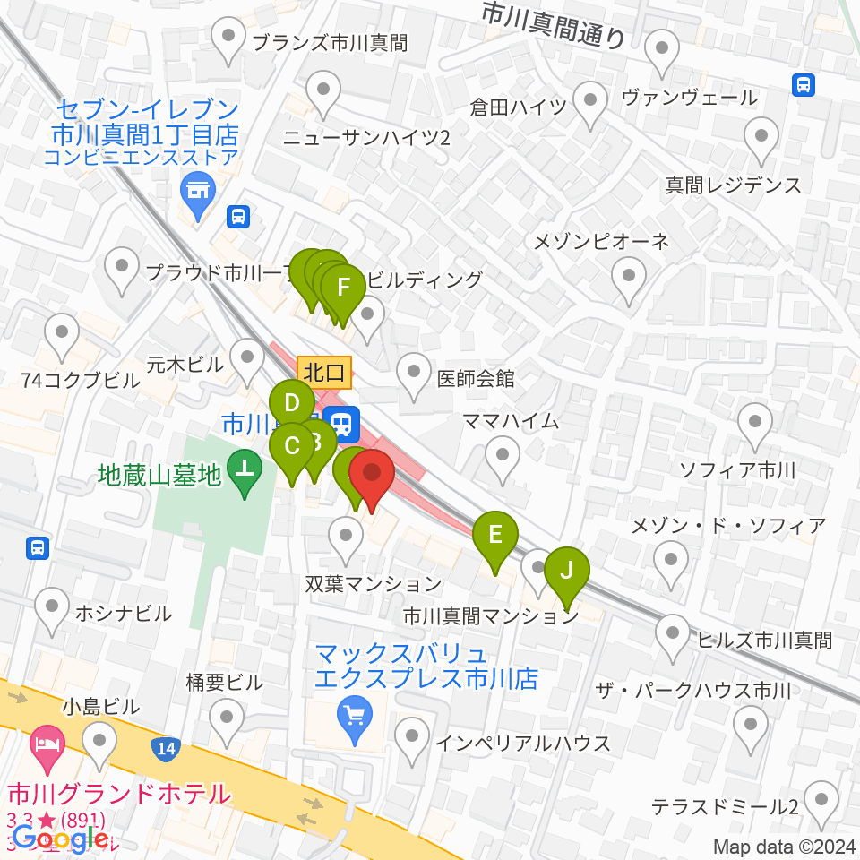 アルマナックハウス周辺のファミレス・ファーストフード一覧地図