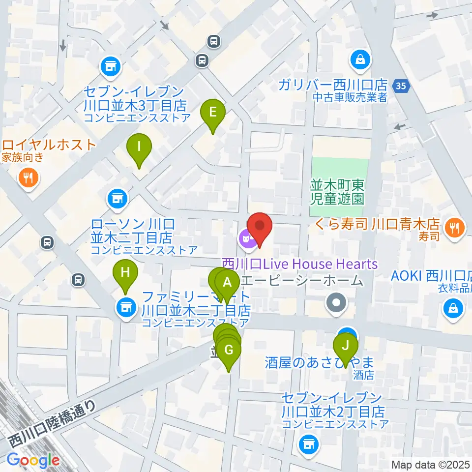 西川口Hearts周辺のファミレス・ファーストフード一覧地図