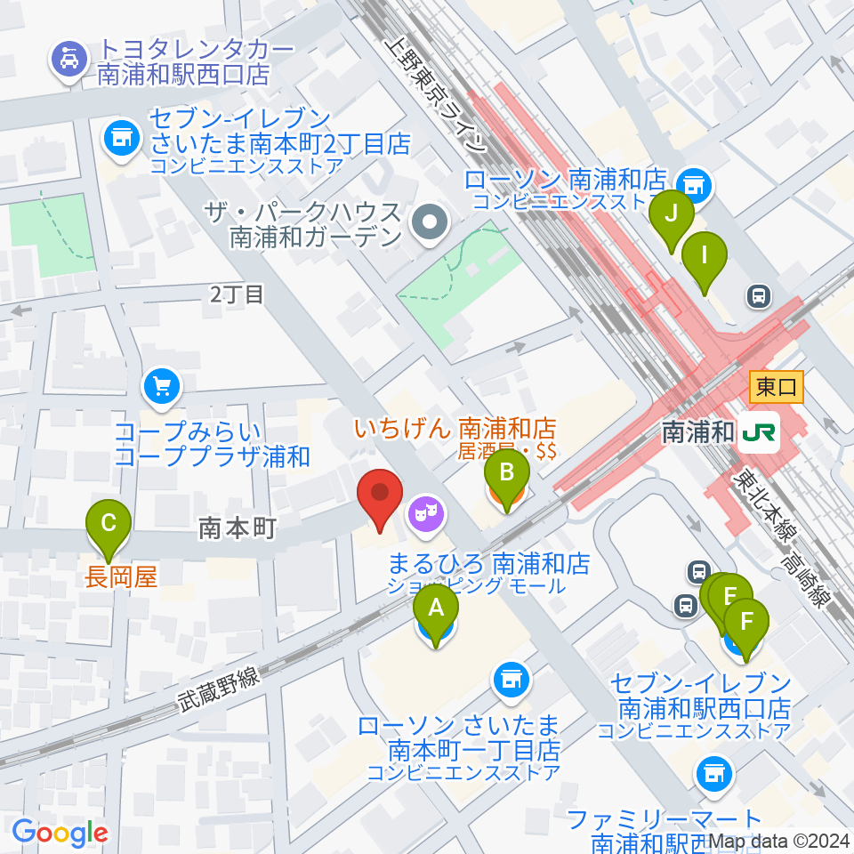 宮内家周辺のファミレス・ファーストフード一覧地図