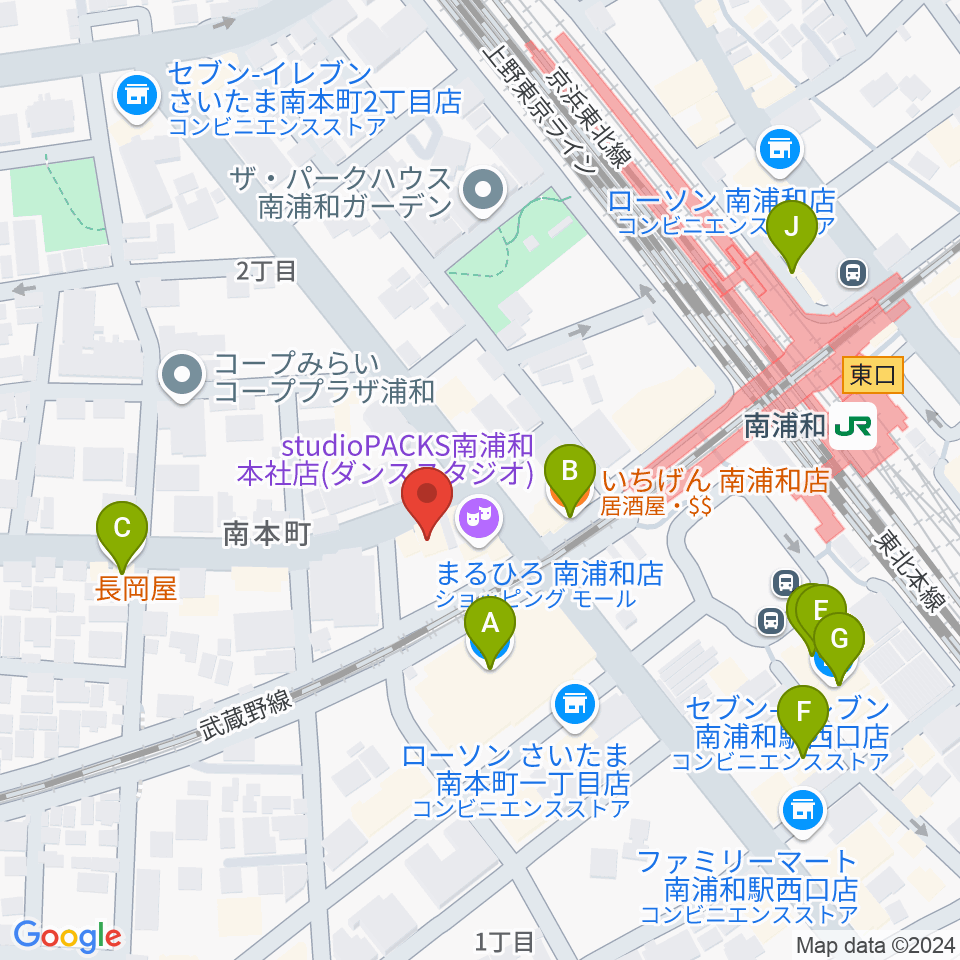 宮内家周辺のファミレス・ファーストフード一覧地図