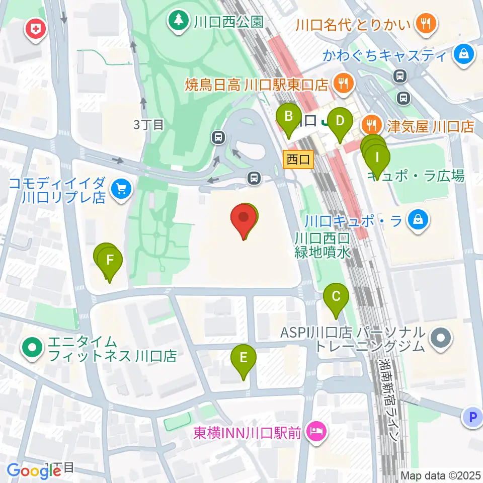 川口総合文化センター・リリア周辺のファミレス・ファーストフード一覧地図