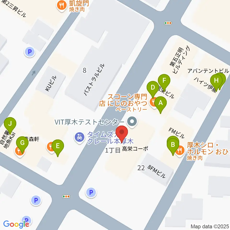 サンダースネイクアツギ周辺のファミレス・ファーストフード一覧地図