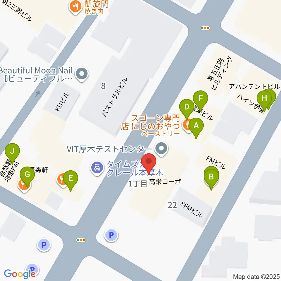 サンダースネイクアツギ周辺のファミレス・ファーストフード一覧地図