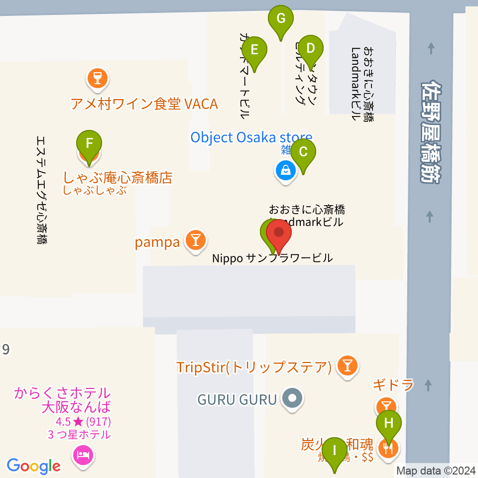 Bar菩南座（ぼなんざ）周辺のファミレス・ファーストフード一覧地図