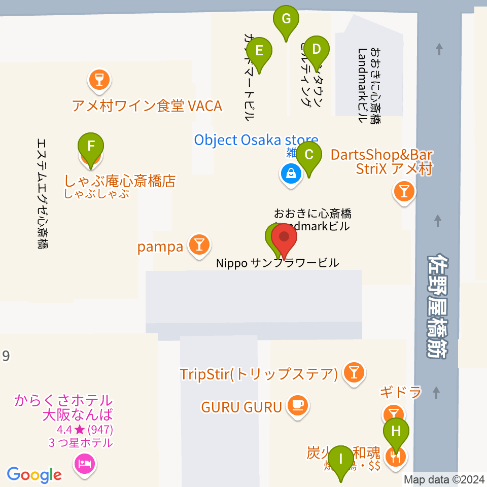 Bar菩南座（ぼなんざ）周辺のファミレス・ファーストフード一覧地図