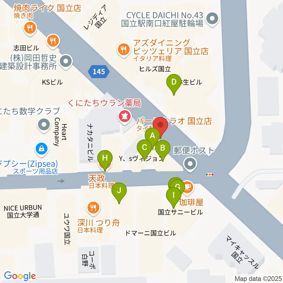 ハーバーライト周辺のファミレス・ファーストフード一覧地図