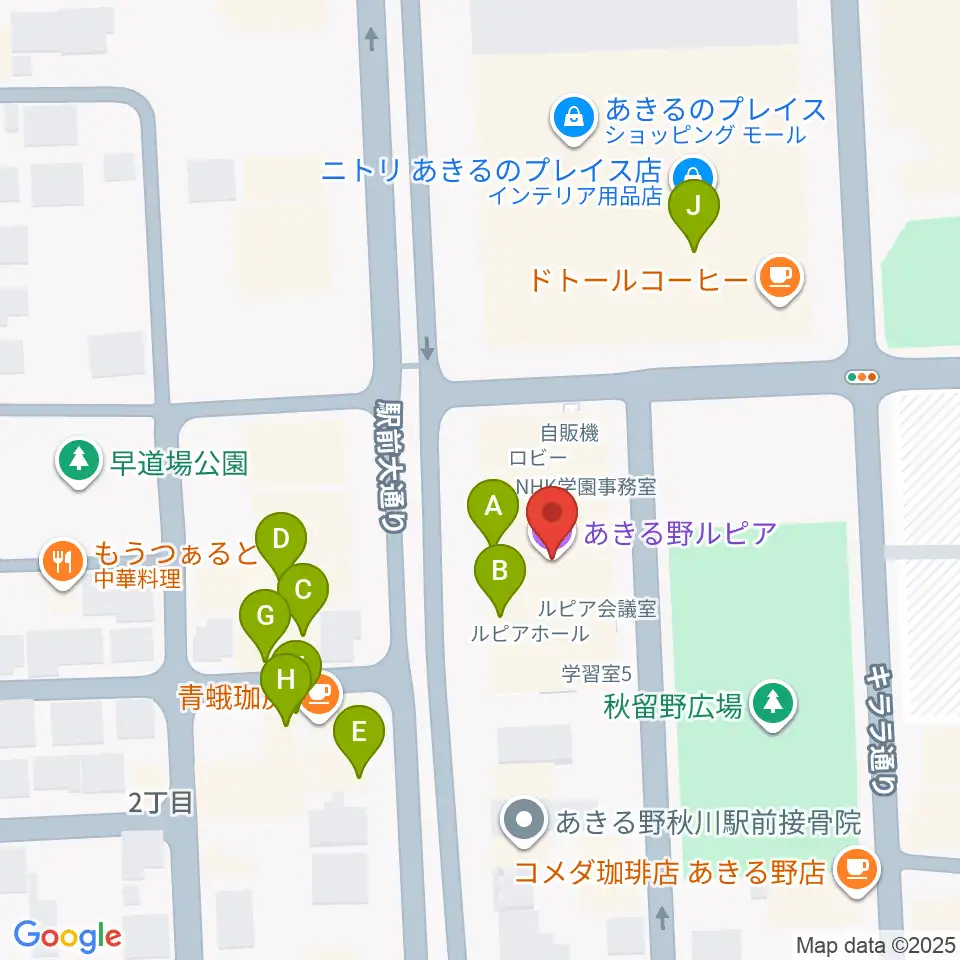 トラストルピア周辺のファミレス・ファーストフード一覧地図