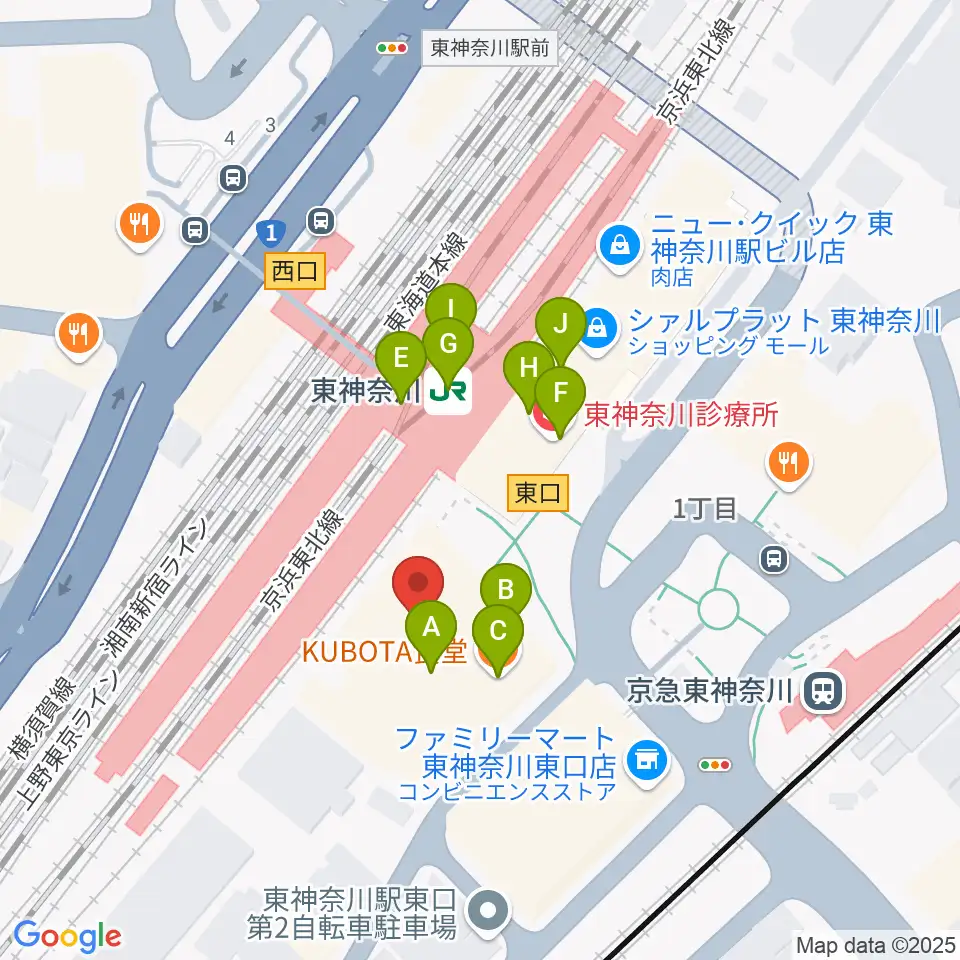 かなっくホール周辺のファミレス・ファーストフード一覧地図
