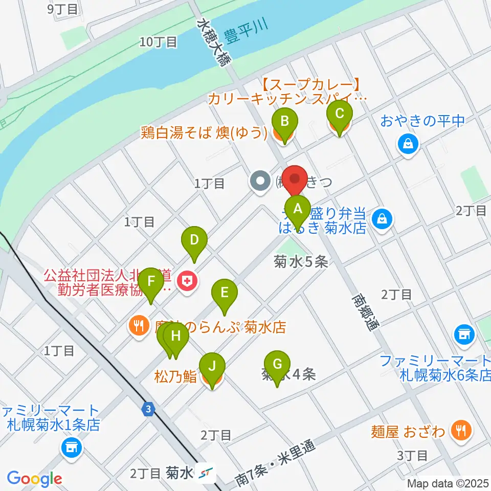 STUDIO BLUE-DUN周辺のファミレス・ファーストフード一覧地図