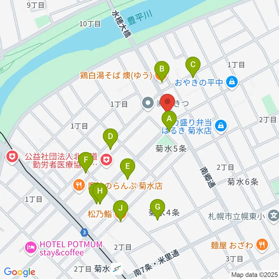 STUDIO BLUE-DUN周辺のファミレス・ファーストフード一覧地図