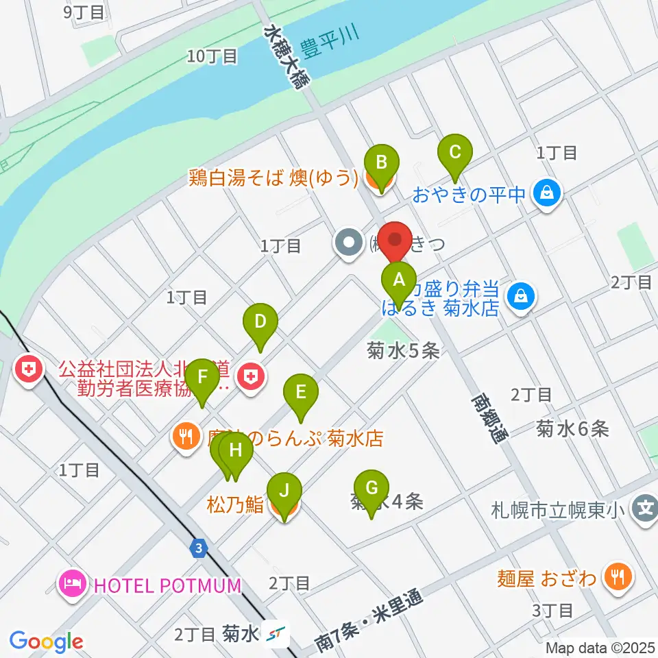 STUDIO BLUE-DUN周辺のファミレス・ファーストフード一覧地図