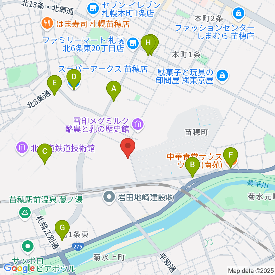 スタジオカディス周辺のファミレス・ファーストフード一覧地図