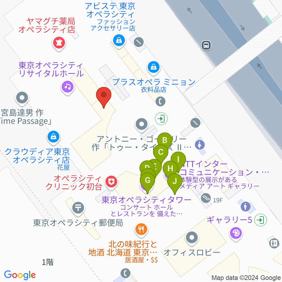 東京オペラシティ周辺のファミレス・ファーストフード一覧地図