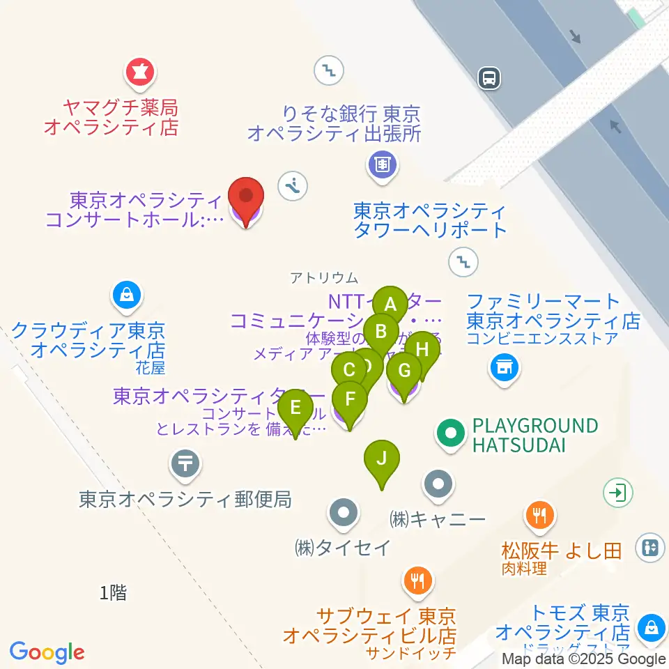 東京オペラシティ周辺のファミレス・ファーストフード一覧地図
