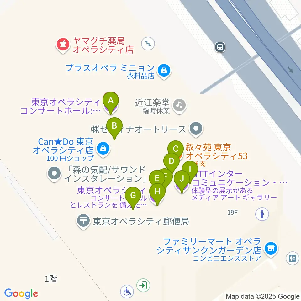 東京オペラシティ周辺のファミレス・ファーストフード一覧地図