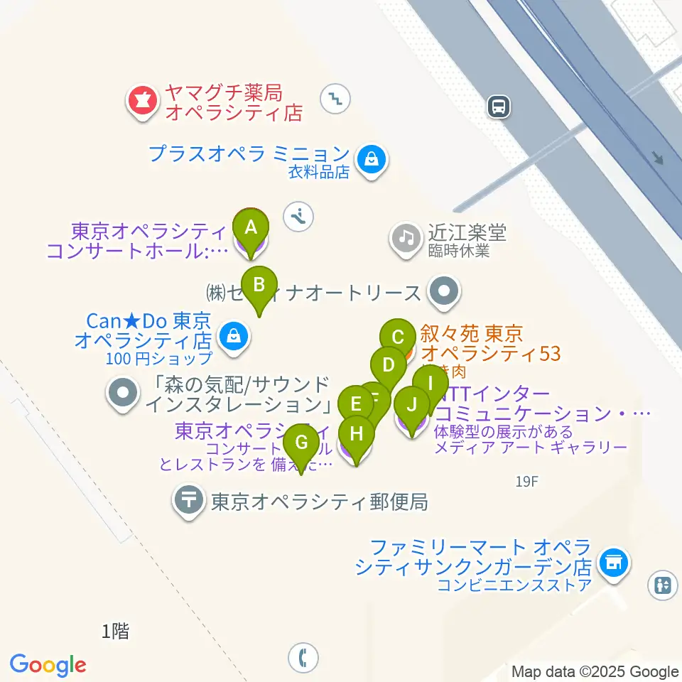 東京オペラシティ周辺のファミレス・ファーストフード一覧地図