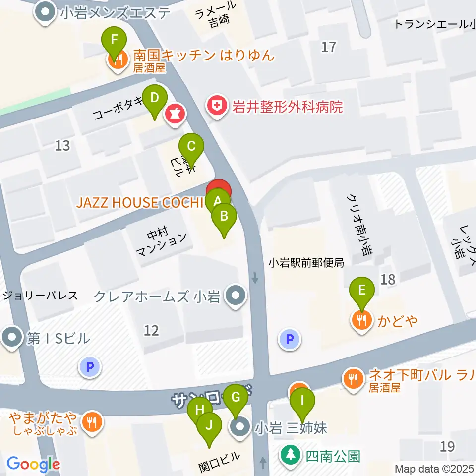 小岩COCHI周辺のファミレス・ファーストフード一覧地図