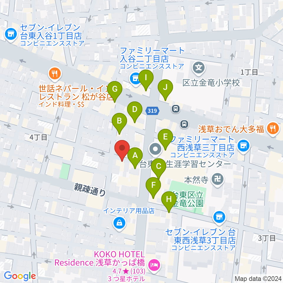 入谷なってるハウス周辺のファミレス・ファーストフード一覧地図