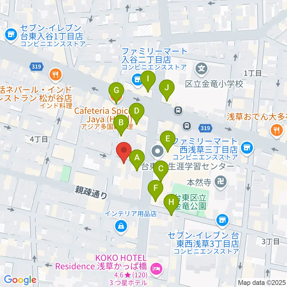 入谷なってるハウス周辺のファミレス・ファーストフード一覧地図