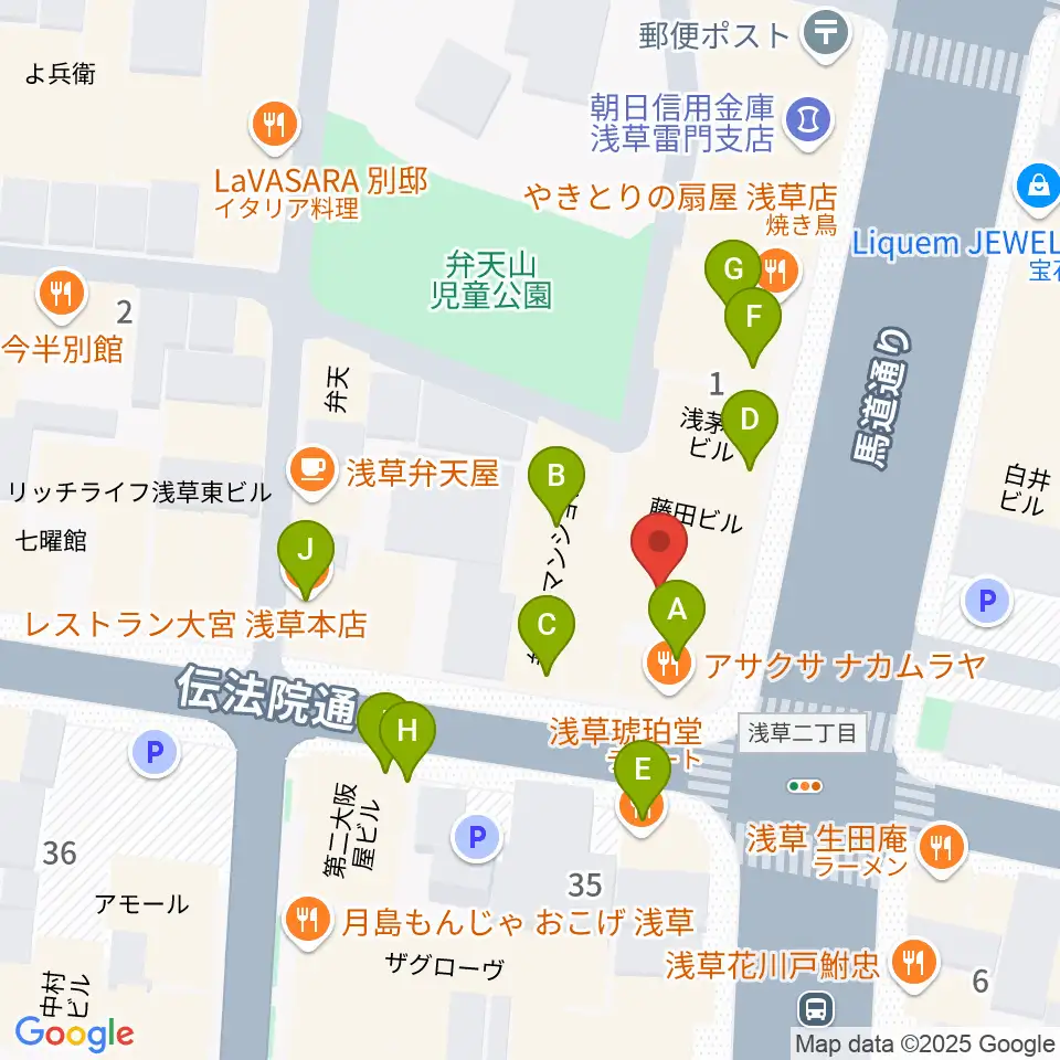 ライブ・バー舵輪周辺のファミレス・ファーストフード一覧地図