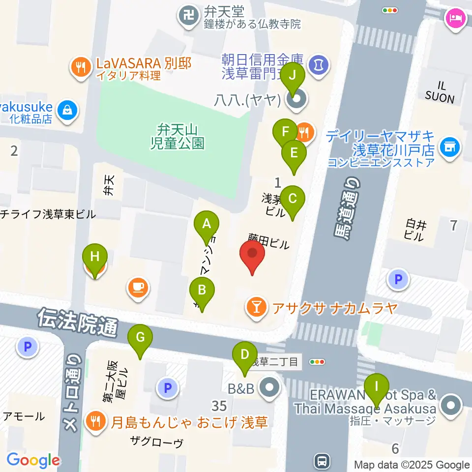 ライブ・バー舵輪周辺のファミレス・ファーストフード一覧地図