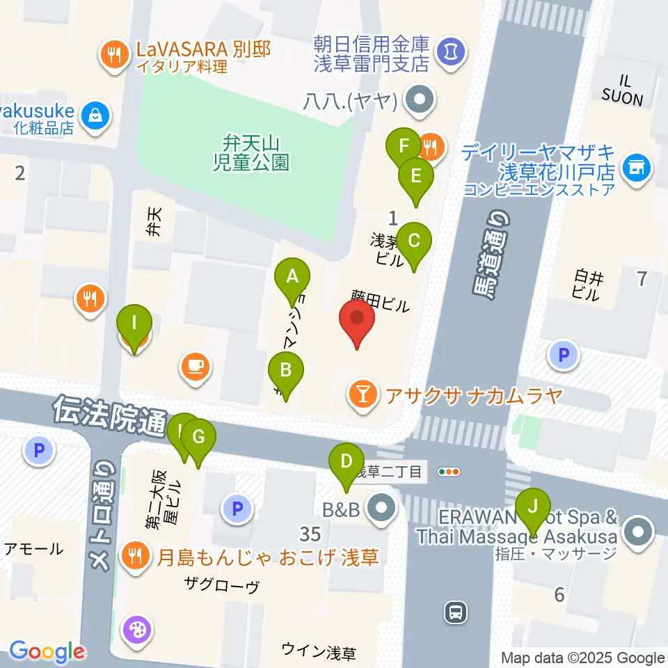ライブ・バー舵輪周辺のファミレス・ファーストフード一覧地図