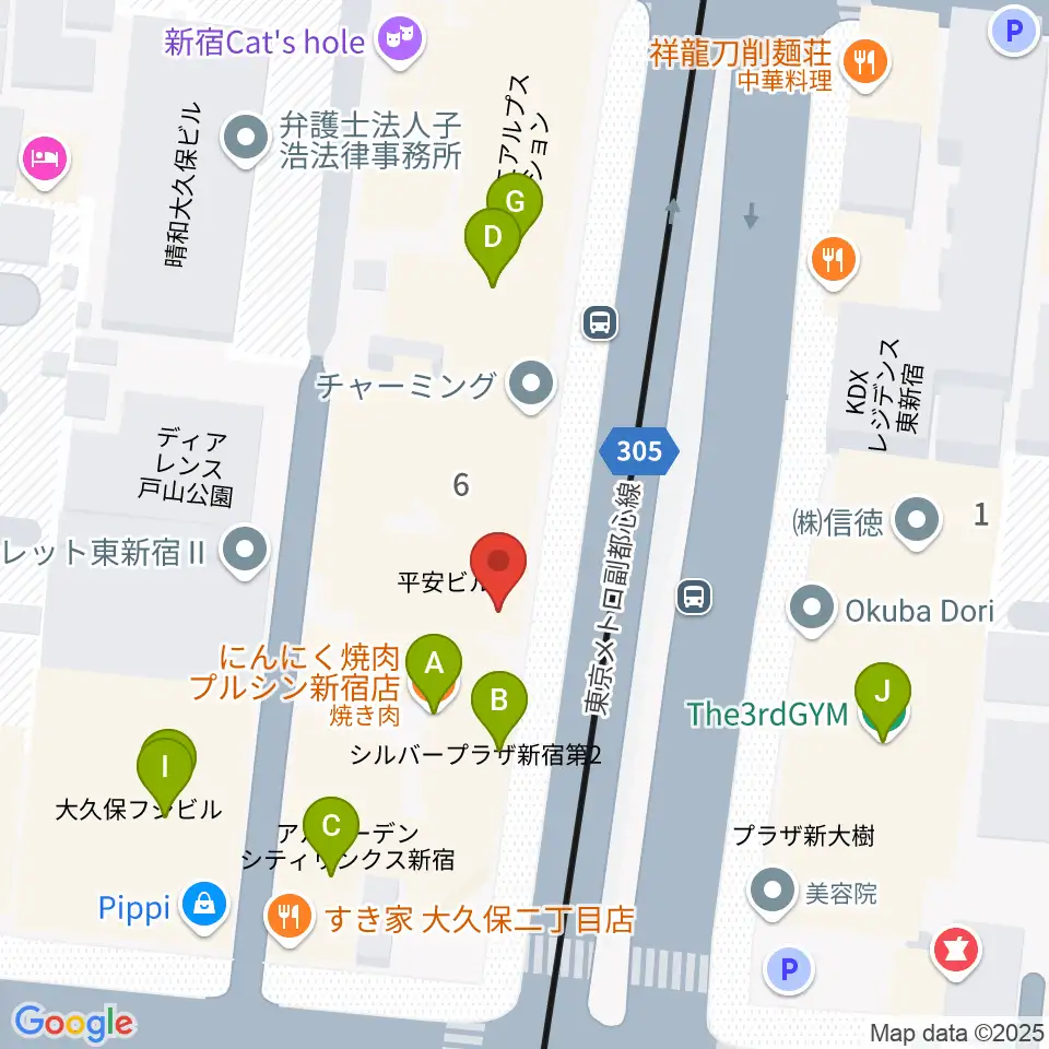 真昼の月・夜の太陽周辺のファミレス・ファーストフード一覧地図