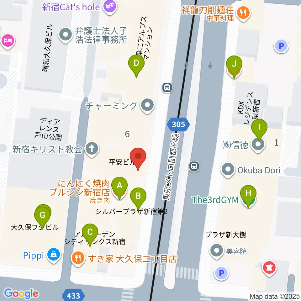 真昼の月・夜の太陽周辺のファミレス・ファーストフード一覧地図