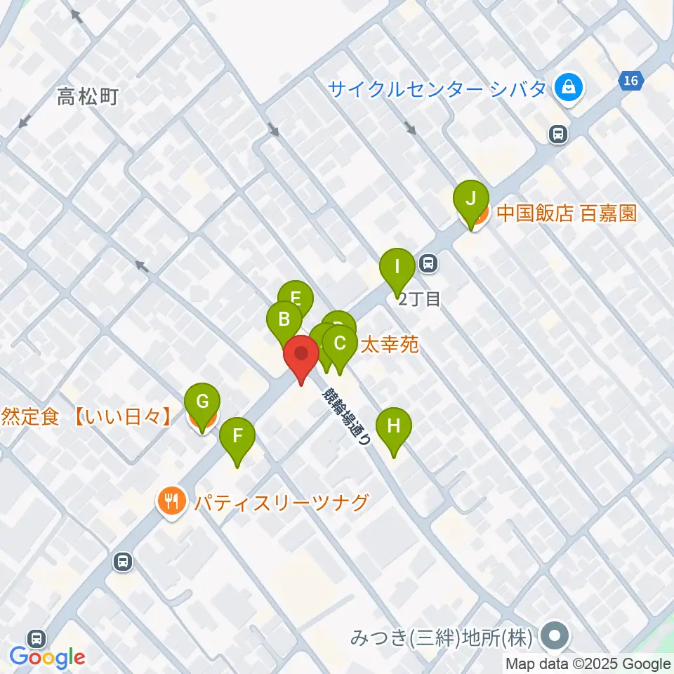 立川CRAZY JAM周辺のファミレス・ファーストフード一覧地図